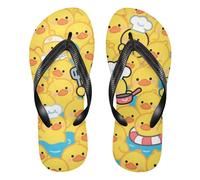 EtherSpher Cartoon Cute Duck Yellow rubber mens flip flops Slip-Resistant flops for men for Outdoor Swimming, Hiking, Travel
