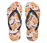 EtherSpher Cartoon Cute Fox Orange rubber mens flip flops waterproof Flip Flop Sandal for Shower Swimming Pool beach