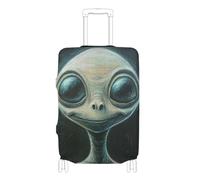 EtherSpher Cartoon Cute Green Alien Print Elastic Protective Luggage Covers Scratch-Resistant Fit Elastic Suitcase Covers Baggage Protector Fit 18-32 Inch Luggage