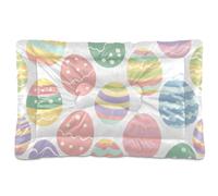 EtherSpher Cartoon Cute Happy Easter Eggs Colourful Washable Dog Cat Bed Non-Slip Soft Comfortable Kennel Pad for Large Jumbo Medium Small Dogs 36" x 24"