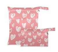 EtherSpher Cartoon Cute love red waterproof suit bag waterproof 2 Pack travel essentials for babies with handles for baby diapers, gym
