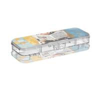 EtherSpher Cartoon Cute Oil Painting Feeling Cow Designed Clear Pencil Box Plastic Double Layer Pencil Container For School With Lid