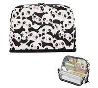 EtherSpher Cartoon Cute Pandas White Black Pencil Case Box Large Capacity Storage Bag Large Stationery Bag for Teacher Grade School Supplies bolsas de maquillaje para mujer