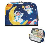 EtherSpher Cartoon Cute White Astronaut Pencil Bags Large Capacity Pen Bags Wide Opening Stationery Bag for Teacher Elementary materiales escolares para nina
