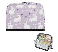 EtherSpher Cartoon Cute White Rabbit Pencil Box Case Large Capacity Cosmetic Bag With Compartment Stationery Storage for Teacher College cartucheras para adolescentes