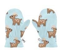 EtherSpher Cartoon Deer Blue warm mittens for baby toddler girl waterproof winter gloves guantes de frio para bebes M 4-6
