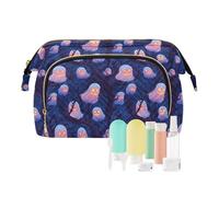 EtherSpher Cartoon Evil White Halloween Unique Toiletry Bag Zipper Large Makeup Bag Women's Coin Purse Wallet for Cosmetic Toiletry, Cartoon evil White Halloween Unique, One Size