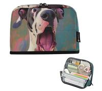 EtherSpher Cartoon Funny Great White Dane Dogs pencil pouches Large Capacity Storage Bag High Capacity Coin for Teen Girls Preppy School lapiceras estuche para ninos