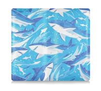 EtherSpher Cartoon Great White Shark Sky Blue Premium Leather Toursuit car registration and insurance card holder Essential Wallet Case for any Car, Truck, Motorcycle, Trailer or Boat