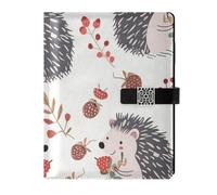EtherSpher Cartoon Simple Hedgehog leather lined composition notebook portable notebooks college ruled for college 6.7x9.2