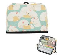 EtherSpher Cartoon Sleeping Tasmanian Devil Light Green Pencil Pen Case Large Capacity Makeup Bags Multi-Purpose Multi-Purpose Bag for Nurse Grade School Supplies bolsas de maquillaje para mujer