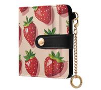 EtherSpher Cartoon Strawberry Waterproof Ladies Folding Coin Wallet Premium PU Leather Wallet for Women Boys Girls