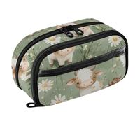 EtherSpher Cartoon Sweet Cow Sage Green PVC School Supplies PVC Bag Zipper pouching for College & High caja para lapices