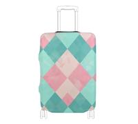 EtherSpher Checkered Pastel Green Elastic Fabric Luggage Cover Scratchproof Suitcase Covers Suitcase Protector Fit 18-32 Inch Luggage
