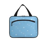 EtherSpher Childish Star Blue hanging kits for men with hook, designer portable makeup organizer bag for travel essentials traveling estuche para guardar maquillaje L, childish star blue, L