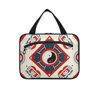 EtherSpher Chinese Culture Bagua Pattern hanging make up bags for women with hook, designer washable toiletry bag for travel essentials for women trip organizador de maquillaje para L, Chinese culture
