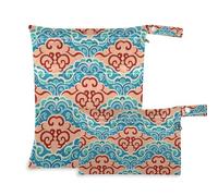 EtherSpher Chinese Culture Cloud Pattern Vintage mess-proof bathing suit bags 2 Pack travel essentials for babies with handles for gym, yoga