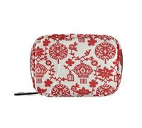EtherSpher Chinese Culture Paper Cut Art medicine bag for traveling with Detachable Compartments portable medicine travel bag for purse