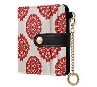 EtherSpher Chinese Culture Paper-Cut Art Unique Women's Minimalist Folding Wallet PU Leather Card Wallet for Woman Girl
