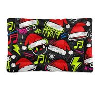 EtherSpher Christmas Hat Fashion Print Washable Pet Mattress Soft Anti-Slip Cat Kennel Crate Pad for Large Jumbo Medium Small Dogs 36" x 24"