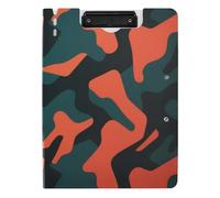 EtherSpher Clipboard Folder Camouflage Black Orange Green A4 Clipboard Clipfolio Double Clips Pen Holder Nursing Clip Board with Cover
