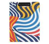 EtherSpher Clipboard with Folder Abstract Stripe Colorful Pattern A4 Clipboard Folio Horizontal and Vertical Double Clips Nursing Clip Board with Cover