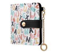 EtherSpher Color Cartoon Letter Unique Ladies Slim Foldable Wallet PU Leather Folding Wallet for Men Women Travel
