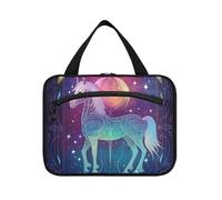 EtherSpher Colored Mystic Tarot Astrological Horse hanging travel make up bags with hook, designer unisex waterproof toiletry bag for travel must haves bathroom porta cosmeticos mujer para cartera L