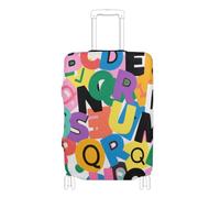 EtherSpher Colorful Cartoon Alphabet Elastic Protective Luggage Covers Dustproof Elastic Suitcase Covers Baggage Protector Fit 18-32 Inch Luggage