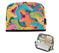EtherSpher Colorful Cartoon Animal Dinosaur Pencil Case Bag Large Capacity Make Up Bag Sturdy Case Pencil Holder for Student High School Supplies estuche para lapices de nino