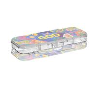 EtherSpher Colorful Cartoon God Fashion Designed Clear Pencils Box 2 Layer Boxes Pens Case For Craft Art With Snap And Lid