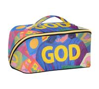 EtherSpher Colorful Cartoon God Fashion Designed Makeup Bags with dividers Zipper Cosmetic Bags For Women Travel Travel-Size Accessories