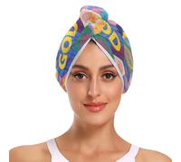 EtherSpher Colorful Cartoon God Fashion quick dry hair towel with Button Suitable for All Kinds of Hairs microfiber towel for hair cintas para el cabello de mujer 2 Pack