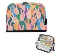 EtherSpher Colorful Cartoon Yeah Gesture pencil poucheses Large Capacity Pen Cases Sturdy Stationery Storage for Kids School Supply estuche para lapices