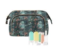EtherSpher Colorful Future City 3d Toiletry Bags Essentials Make Up Bags For Women Makeup Period Bag for Capacity Travel Cosmetic, Colorful Future City 3D, One Size