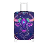 EtherSpher Colorful Glitter Tarot Astrology Cow Elastic Large Luggage Cover Washable Elastic Suitcase Covers Luggage Protector Fit 18-32 Inch Luggage