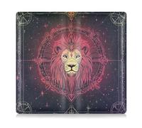 EtherSpher Colorful Glitter Tarot Astrology Lion Premium Leather Car Registration and Insurance Card Holder Document Wallet for Cards, Essential Document Driver License