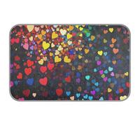 EtherSpher Colorful Hearts Rainbow Summer Dog Cooling pad Self Cooling ice pad for Rabbits Outside cat Summer Manta refrescante para perro M