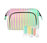 EtherSpher Colorful Laser Design Stripes Cosmetics Bag Essentials Cosmetic Bags For Women Travel Women's Coin Purse for Travel Bathroom, Colorful laser design stripes, One Size