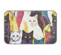 EtherSpher Colorful Line Cat Summer Cool mats Self Cooling Outdoor cat Bed for Puppy Cats Indoor Non-Electric cama Fria para perro M