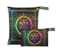 EtherSpher Colorful Mysterious Tarot Astrology mess-proof clothes bag 2 Pack travel essentials for flying with handles for baby diapers, daycare