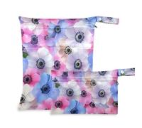 EtherSpher Colorful Romantic Flowers waterproof bags for travel 2 Pack travel essentials for baby with handles for beach, daycare