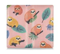 EtherSpher Colorful Sloth Rose Gold Pu Leather Auto Registration Insurance & ID Card Holder Essential Wallet Case for Cards, Essential Document, Driver License Vehicle Paperwork, colorful Sloth Rose