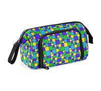 EtherSpher Colorful Squares Blue Green Pencil Pen Case Large Capacity Big Pencil Case Portable for Teens College articulos para la escuela