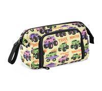 EtherSpher Colorful truck Fire Yellow Pencil Case Organizer Large Capacity Hard Pencil Case with Compartment for Teen Boys Preppy School cartuchera escolar para lapices