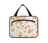EtherSpher Comic Gold Christmas Decor Holiday hanging bag for men traveling with hook, designer portable medicine bag for accessories for women traveling estuche para brochas maquillaje L, Comic Gold
