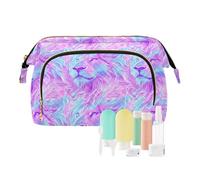 EtherSpher Cool Blue Purple Lion Cosmetics Bag Zipper Large Capacity Travel Cosmetic Bags For Purse for Cosmetic Storage, Cool blue purple lion, One Size