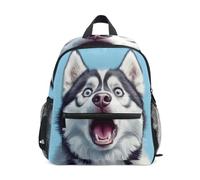 EtherSpher cool kids backpack for boys with name tag Cartoon Funny White Siberian Husky Dog