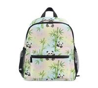EtherSpher cool kids backpacks for girls with name tag Pandas with bamboos Seamless Pattern