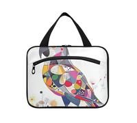 EtherSpher Cute African Grey Parrot hanging travel toiletry kit with hook, designer portable shave kit for travel essentials for women cruises organizador de maquillaje para L, cute African Grey